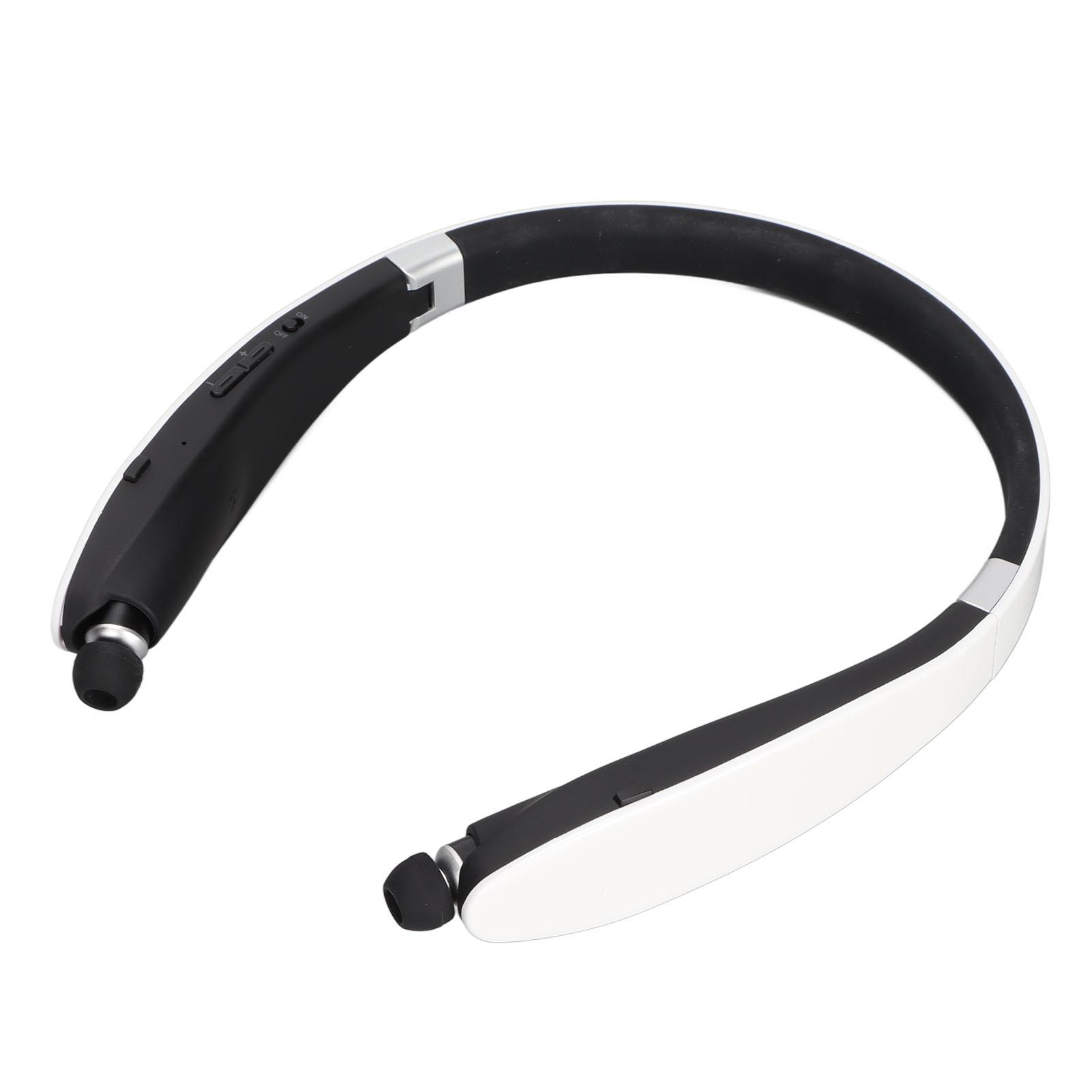 

Neckband Hea hone Stereo Noise Cancelling Foldable Retractable Earbuds Wireless Headset with Mic