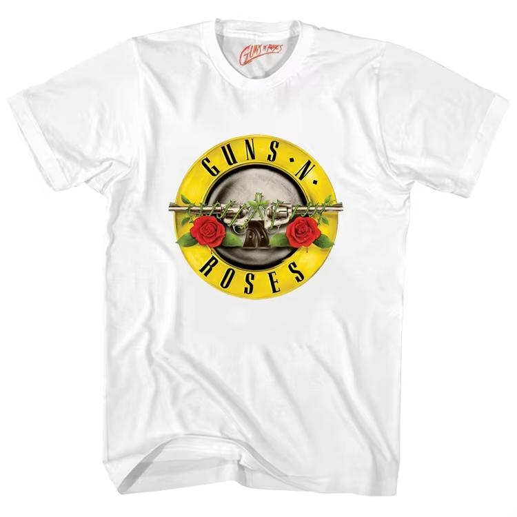 Classic High Quality Guns N’ Roses Print T-shirt Men Women Cotton Hip Hop Oversized Tshirts Short Sleeve T Shirt Streetwear Tops