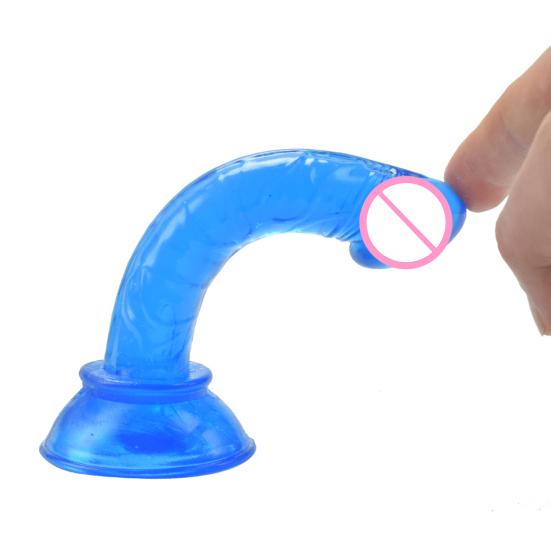 Falešný přísavka Phallus Multicolor Faux Crystal Clear Mini Manual Simulated Adult Products Bottom Sucker Female G-Spot Masturbator Dildo