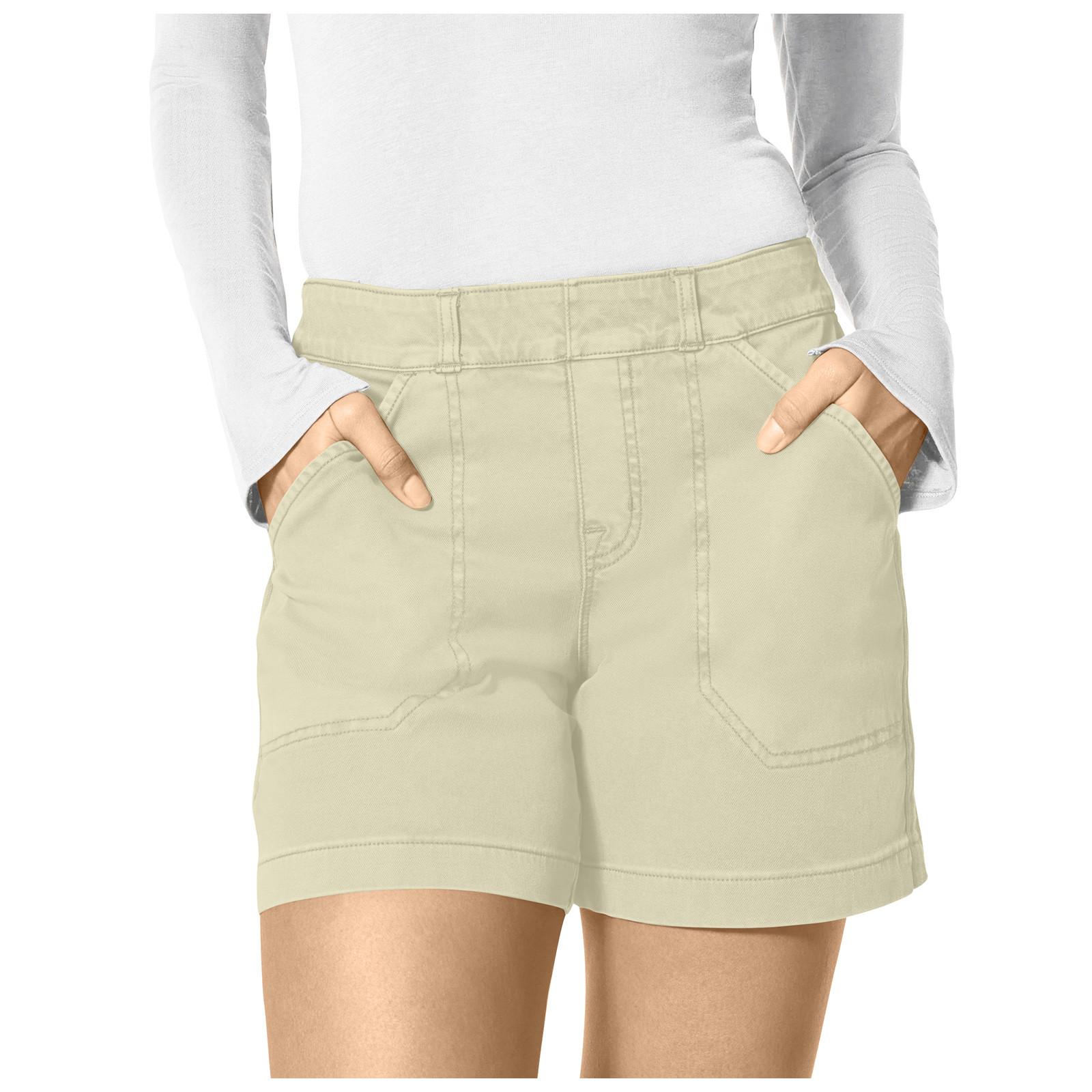 

Женский мягкий эластичный твил с короткими боковыми карманами Мягкий на ощупь без пуговиц и молний Привлекательный крой M розовый