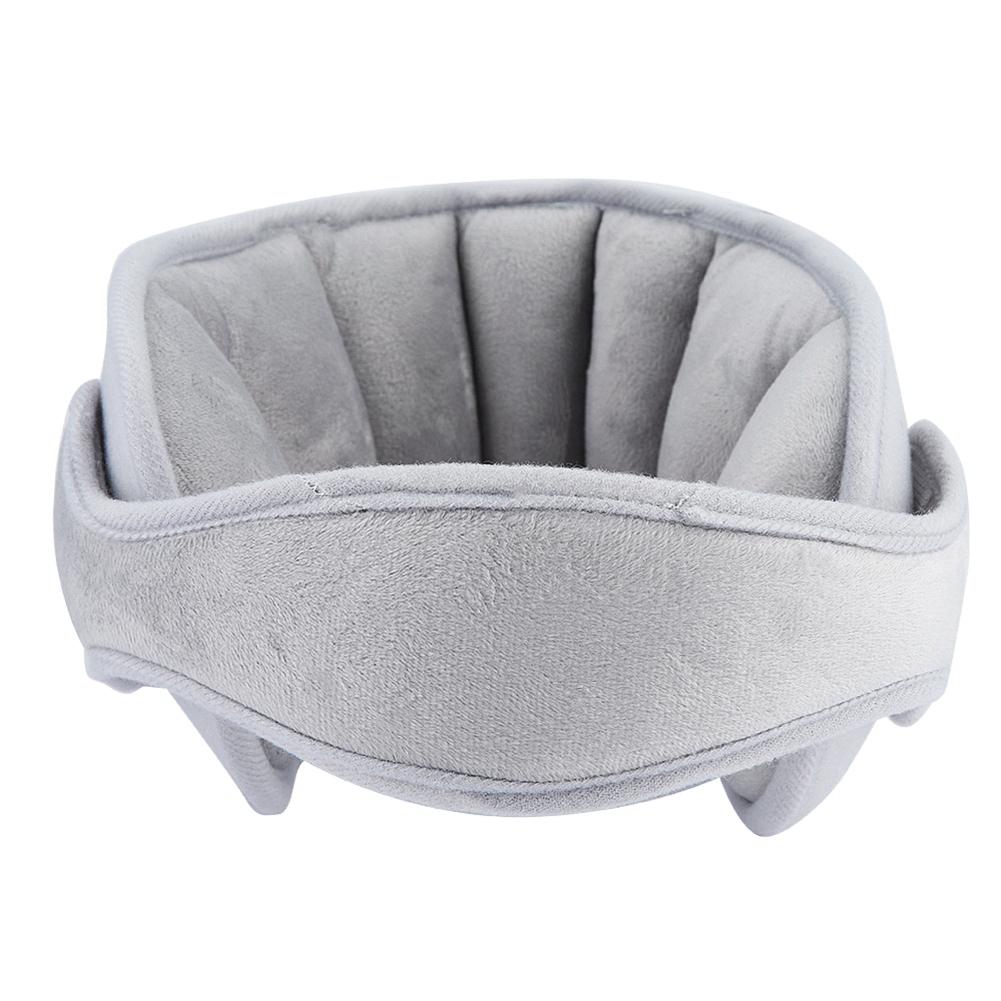 Car Seat Headrest Pillow Sleeping Head Support Pad Fixing Band for Kids Baby (Gray)