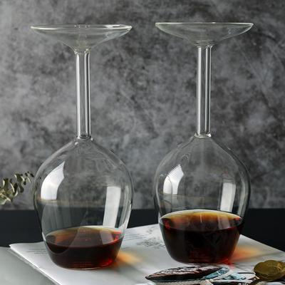 Clear Inverted Wine Cup Long Stem Wineglass Bar Tool Upside Down Goblet  Club