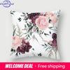 Rose Collection Floral Print Pattern Cushion Cover Home Living Room Sofa Decoration Square Polyester Pillow   Xcm