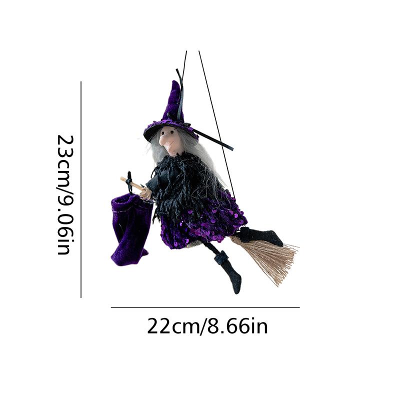 Halloween Multiple Colors Ornaments Hanging Background Wall Polyester Home Garden Sequin Unique Artificial Witch Handmade 3 Styles