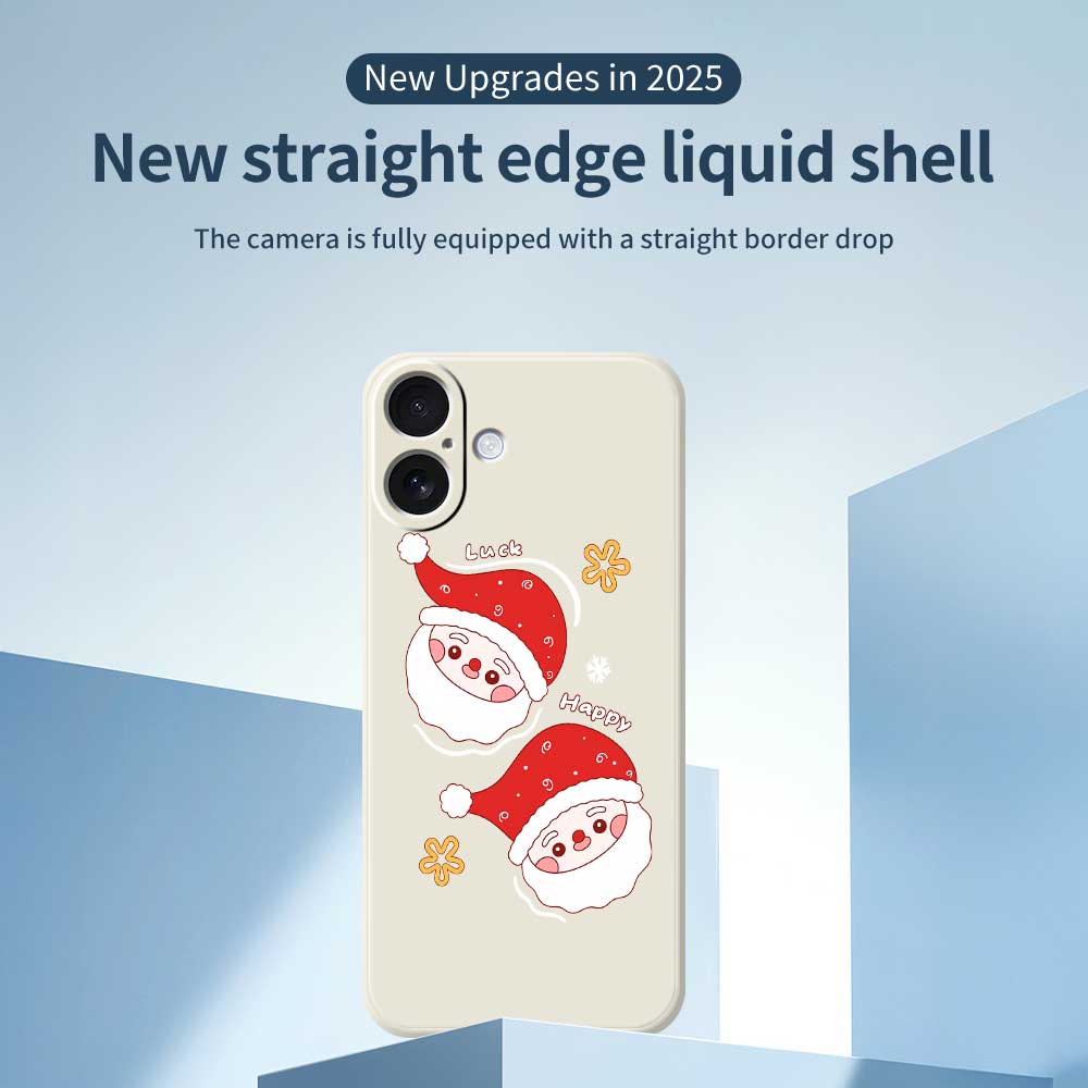 Für iPhone 17 Hülle Niedlicher Weihnachtsmann Musterdruck Gerade Kante TPU Handy Rückseite