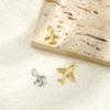 2 PCs Brass Travel Charms Airplane 3D Clear Cubic Zirconia Pendants For DIY Necklace Bracelet Jewelry Making Findings