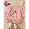 Kids Long‑Sleeve Crewneck Sweatshirt, Cute Kittens Playing Yarn Ball Print,Daily Casual Top for Spring & Autumn