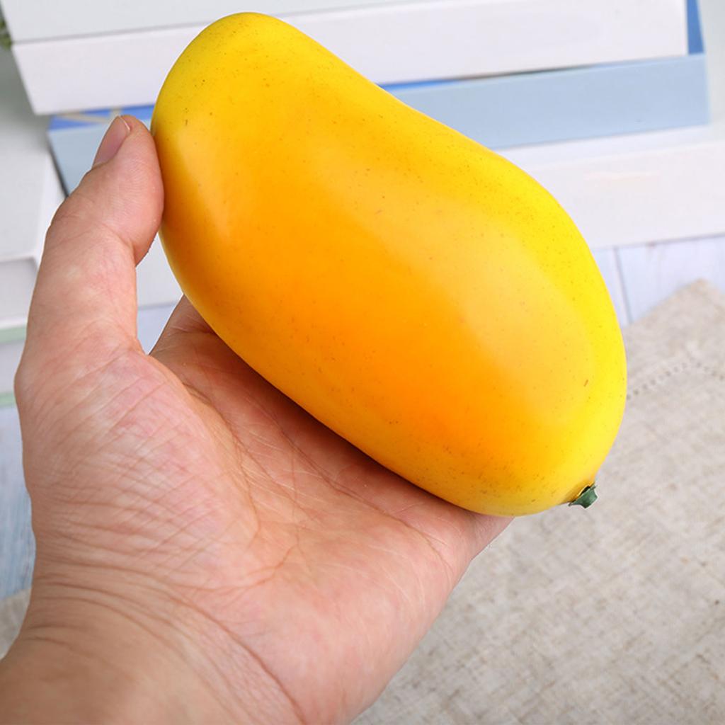 6Pcs Realistic Fake Fruit Mango Decoration Assorted Lifelike Mango Models for Table Decors and Visual Merchandising