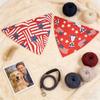Patriotic Pet Bandana Soft Breathable Triangle Scarf for Dogs and Cats with Flag Print for Holiday Occasions and Daily Wear