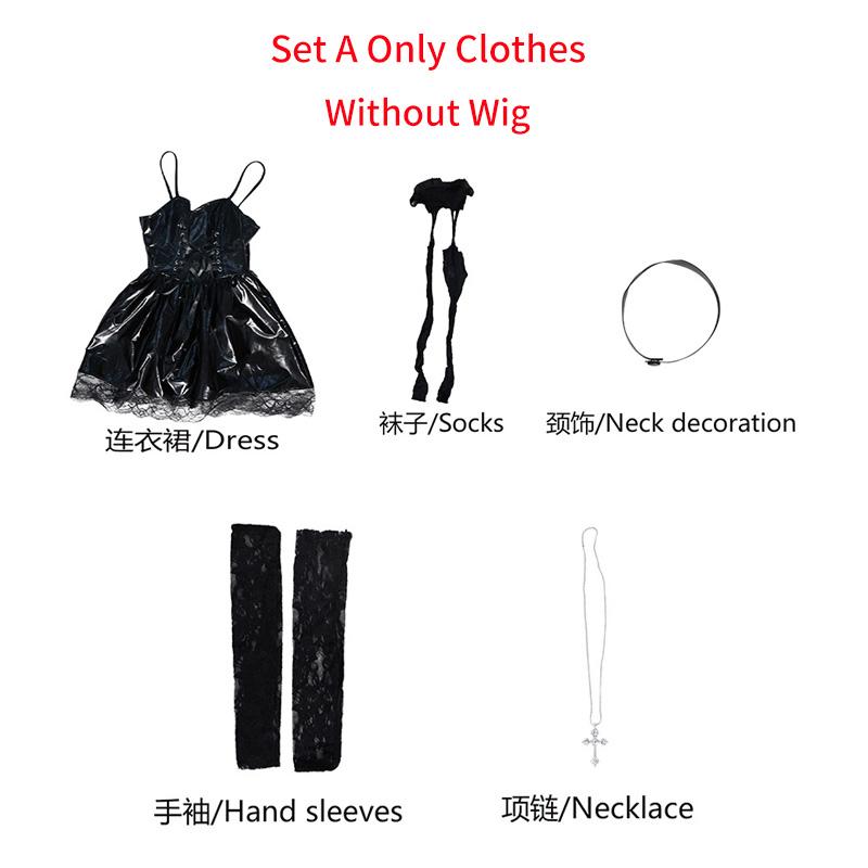 Amane Misa Cosplay Costume Jk Suits Misa Cosplay Black Dress Wig Hair For Women Girl Role Play Party Halloween Outfits