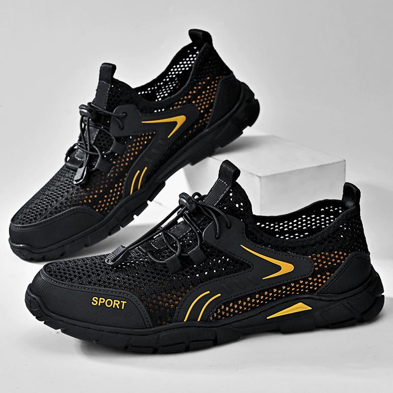 Summer Men Casual Shoes Mesh Genuine Leather Outdoor Sneakers Cow Leather Loafers Breathable Oxford Men Leisure Shoes