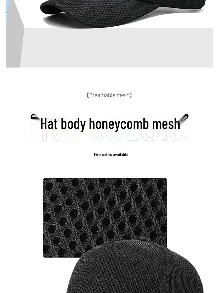 Cappello da Sole Traspirante in Rete da Uomo - Cappellino da Baseball High-Top per l'Estate con Visiera a Becco d'Anatra e Vestibilità Ampia per la Testa