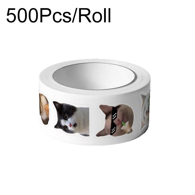 500Pcs/Roll Notebook Cute Phone DIY Cartoon Stickers Waterproof Graffiti Suitcase Funny Cats