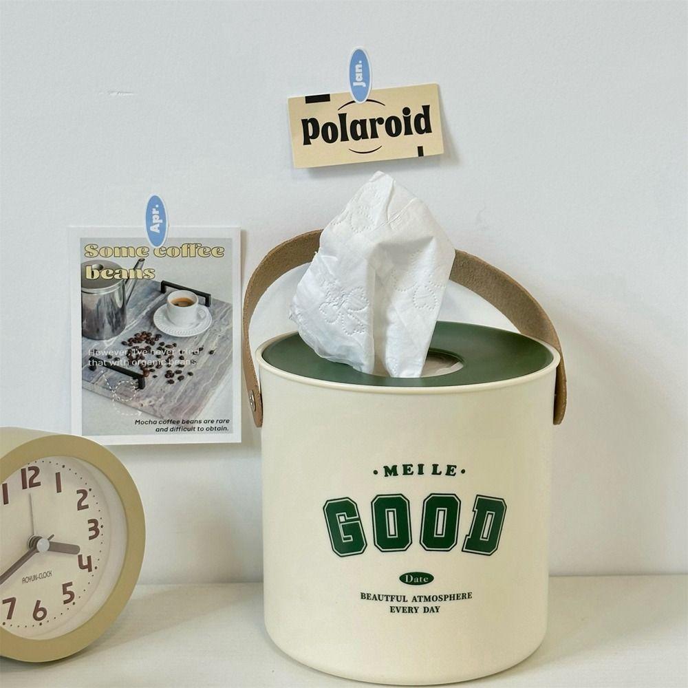 Dustproof Round Toilet Roll Paper Container Plastic Napkin Holder Creative Tissue Box Living Room