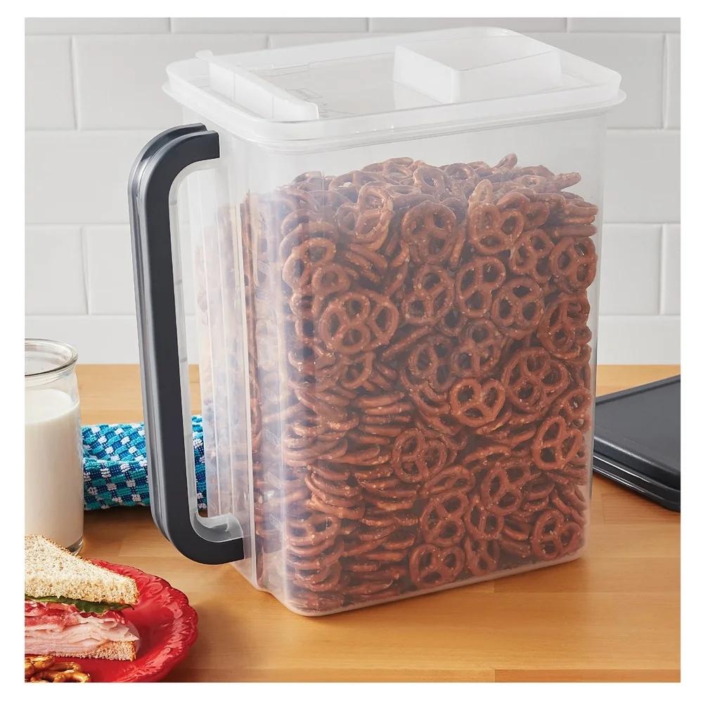 Large Food Storage Container 46 Cup Kitchen Canister with Handle and Pour Spout BPA Free Plastic Stackable Pantry and Pet Food