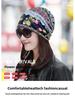 Women's Floral Print Cotton Pullover Hat and Scarf Set for Sun Protection