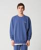 MOZMOZ Color Chip Mini French Oversized Embroidered Sweatshirt Blue