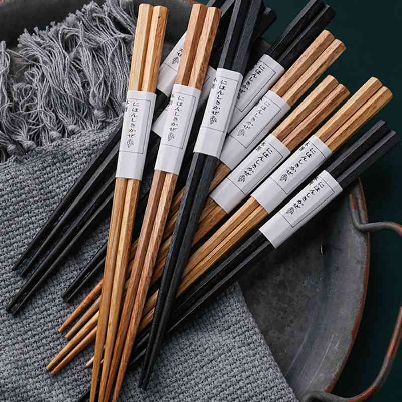 Simple And Portable Chestnut Hexagonal Chopsticks Bamboo Joint Design Household Chopsticks Restaurant Wooden Chopsticks