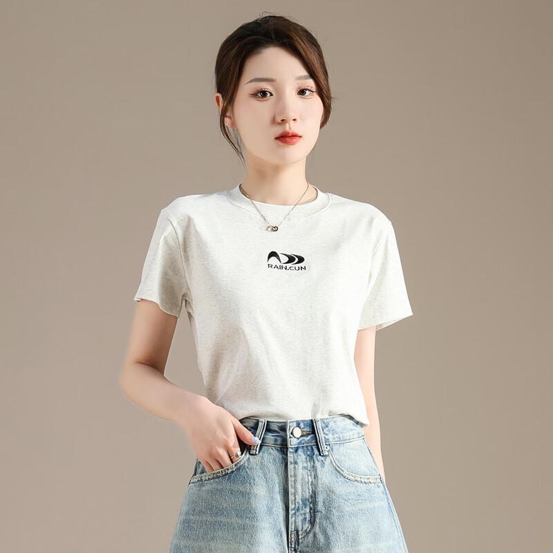 RAIN.CUN Women s Round Neck Short Sleeve T-Shirt S