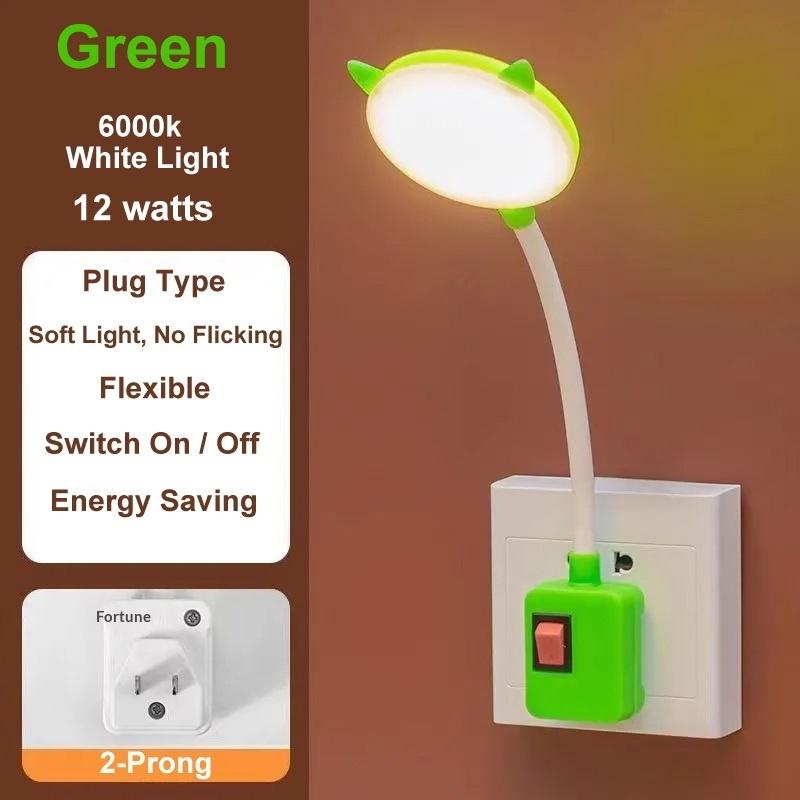 Desk Lamp Led Nightlight Plug In Flexible Study Reading Lights With Switch Rechargeable Reading Led Night Light