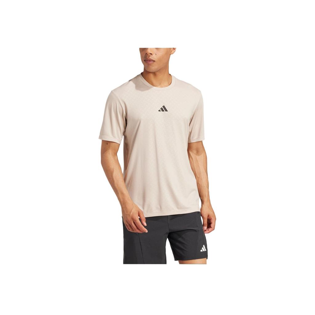 Adidas Power Workout Quick-Dry Fitness Short Sleeve T-Shirt Men Tops Light-Brown IX9094