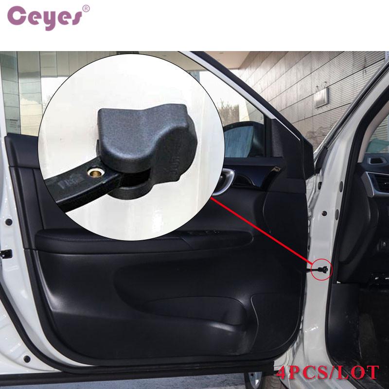 

Ceyes 4шт Автомобильный стиль Автомобильный контроль дверей Рука Ограничивающая пробка Пряжка Крышки для nissan Аксессуары