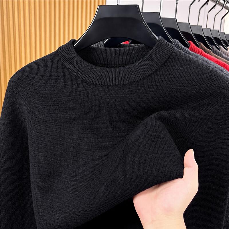 FENGXUN Men's Round Neck Wool Blend Sweater FXTST7664