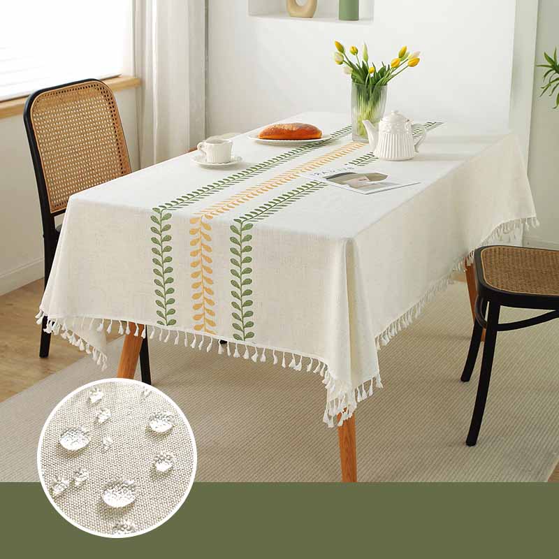 Thickened Imitation Cotton Linen Dining Household Square Wear-resistant Waterproof Oil Proof Tablecloth