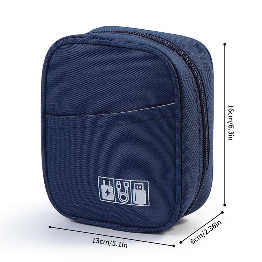 

Waterproof Portable Cable Organizer Bag - Travel Digital Accessories Pouch for USB Power Bank Earphones Storage Case with Zipper