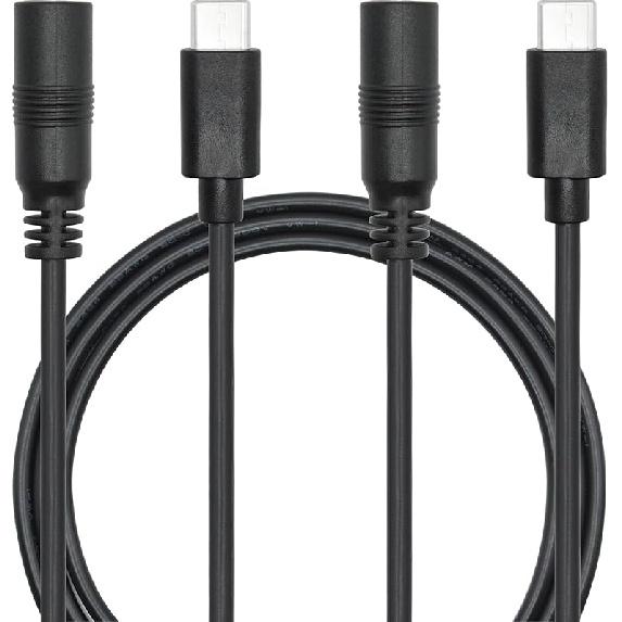 Кабель питания DC 5.5мм x 2.1мм на USB C 1М/3ФТ, Штекер DC 5521 папа на штекер USB Type C папа 5В 3А, Удлинительный кабель для зарядки питания, для светодиодной настольной лампы, маленький DC 5521 Female to USB Typ