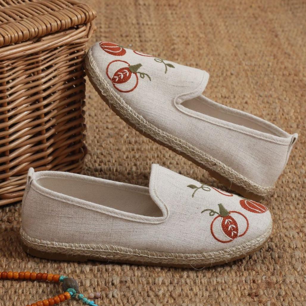 

Женские туфли без застежек, удобные легкие дорожные кроссовки, повседневные прогулочные мокасины для вождения, вышитые рабочие туфли для женщин, туфли с круглым носком 35 бежевый