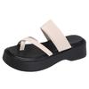 Kontors tofflor dam sommar 2025 nya muffin tjock botten höjande sandaler trampa på skit flip-flops