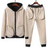 Winter Tracksuit Men Casual Set Streetwear Joggers Hooded Jackets Fleece Pants Sets Men Sport Suits Outfits