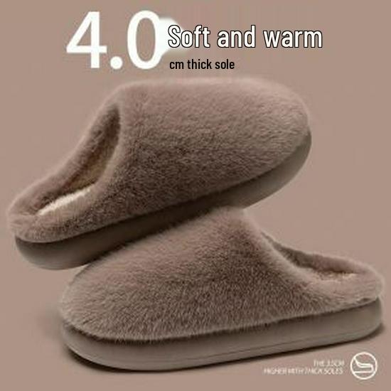 Women's Furry Cotton Slippers: Cozy, Velvet-Lined for Fall & Winter, Indoor/Outdoor, Also Available for Men