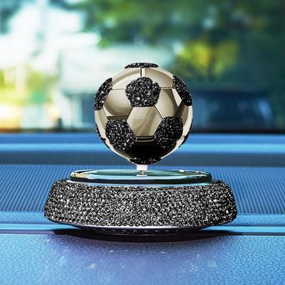 Car Air Freshener Rotary Solar Powered Car Diffuser Rhinestone Football Decorative Aroma Supplies For Auto Air Freshing