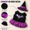 Pet Witch Halloween Costume Dog Cat Witch Bat Pumpkin Cosplay Outfit Holiday Party Fancy Dress‑Up Clothes For Cute Puppy Kitten