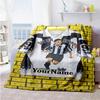 Juventus Customize Text Blanket Throw Personalized Blanket Soft & Cozy Throw For Bedding Sofa Livingroom Bed Four Seasons Multipurpose