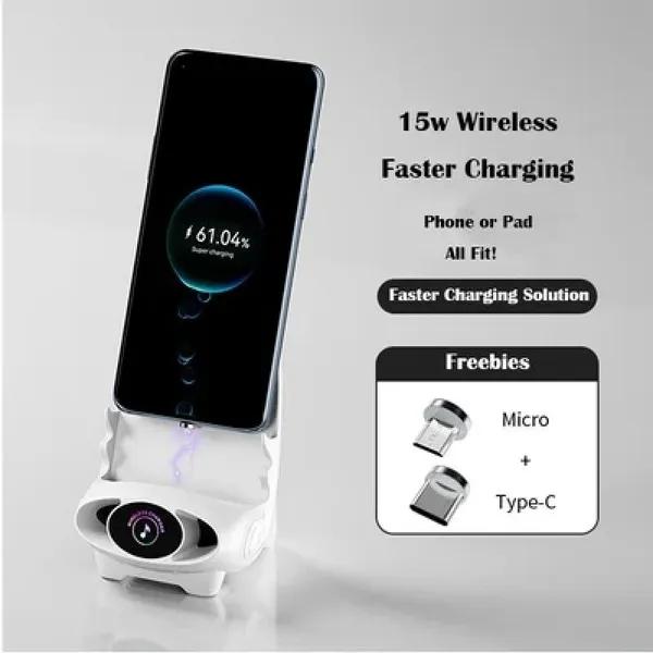 New Wireless Fast Charging Charger Stand Mini Chair Sound Portable Mobile Phone Holder Charge Dock Station