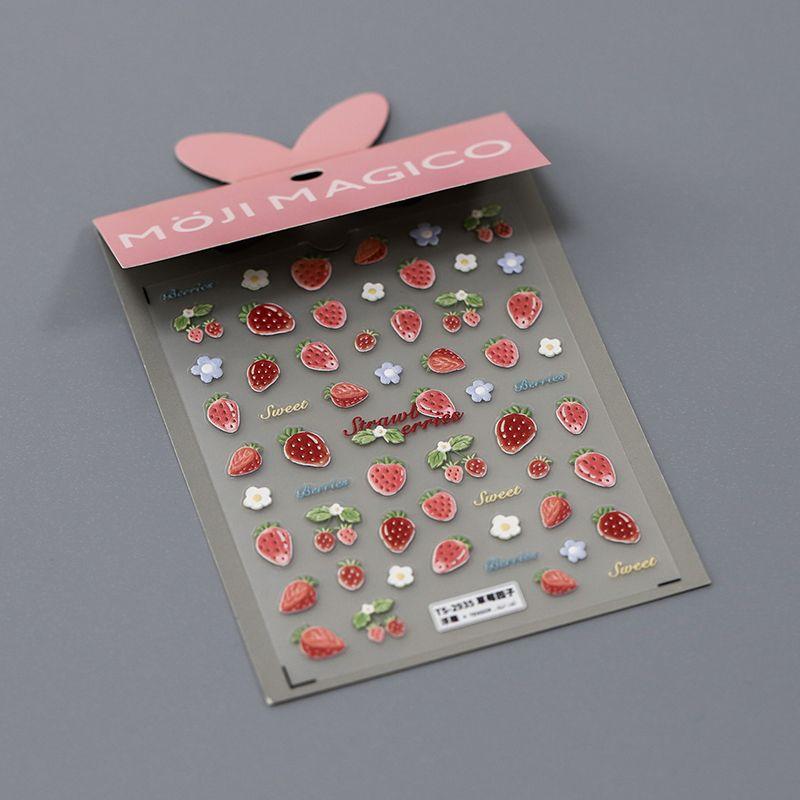

Strawberry Garden Three-Dimensional Relief Nail Stickers Waterproof Nail Sticker Decorative Decals Ornament 2935 2936 TS-2935 strawberry garden (three-dimensional)