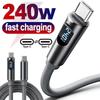 1.2m/1.8m 240W Super Charging Cable Type-C To Type-C Type-C Cable Durable Charging Cable Adapter