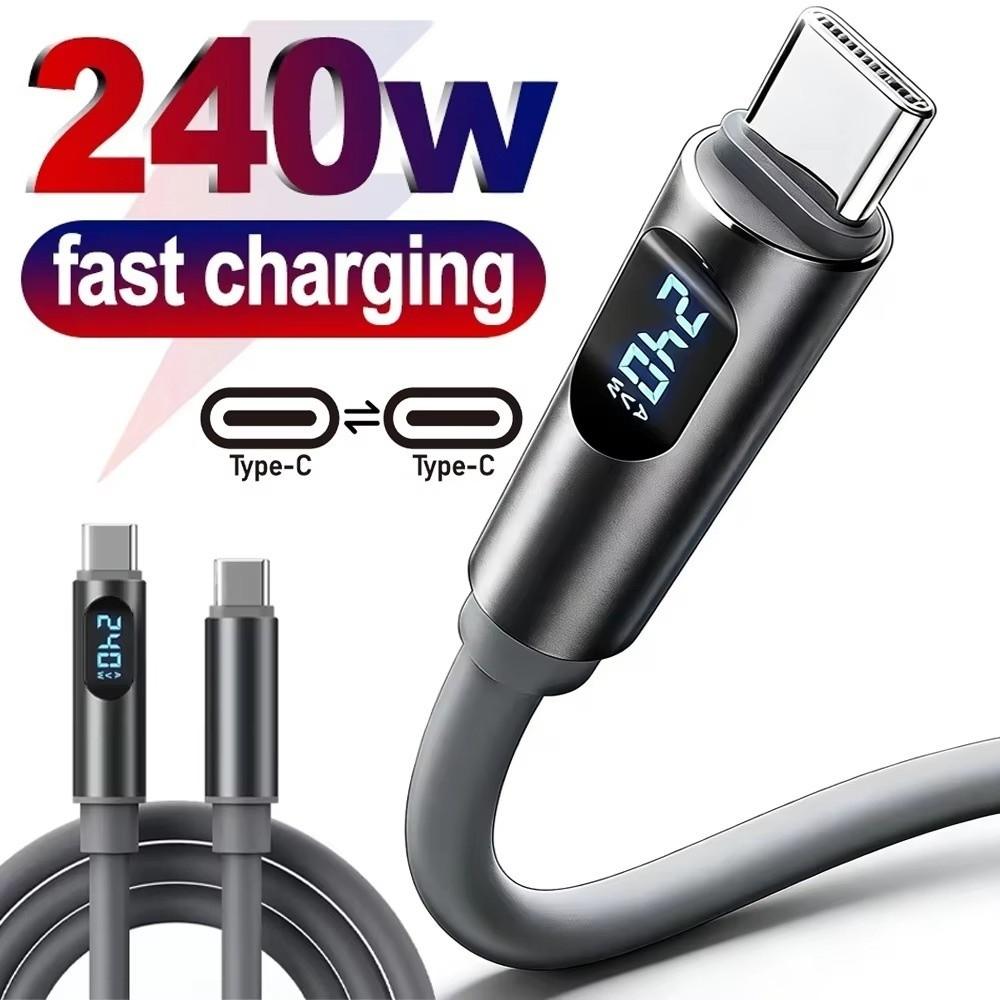 1.2m/1.8m 240W Super Charging Cable Type-C To Type-C Type-C Cable Durable Charging Cable Adapter