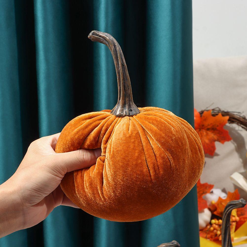 Cute Handmade Exquisite Plush Throw Pillows Velvet Pillow Soft Stuffed Pumpki Pumpkins Decor