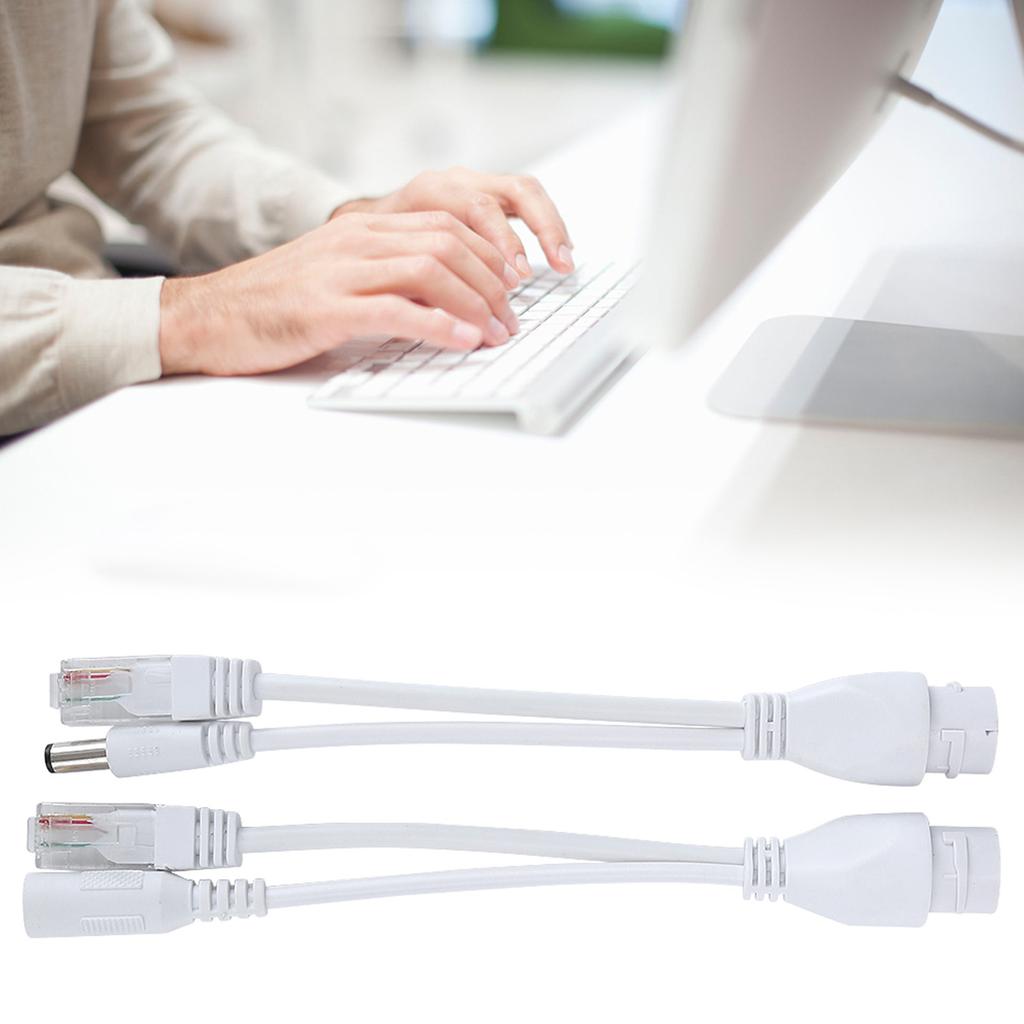 POE Adapter Cable NonStandard Waterproof Injector Splitter 12V(White )