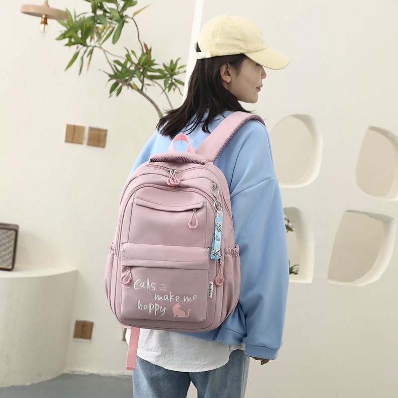 Lightweight Student Schoolbag Letter Print Water-Repellent Backpack Women's Large Capacity Backpack