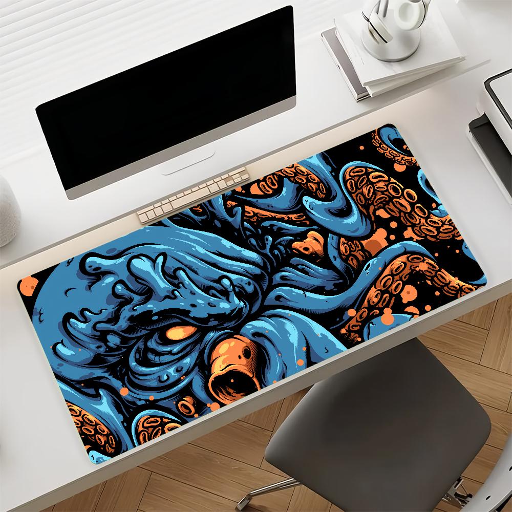 Mythical Kraken Octopus Large Gaming Mouse Pad Nonslip Rubber Base Xxl Deskmat For Laptop Pc Gamer Desktop Home Office Decor