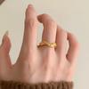 Plating Wave Rings Twisted Round Fine Jewelry Opening Rings Light Luxury Minimalist Design Geometric Rings Gift For Women