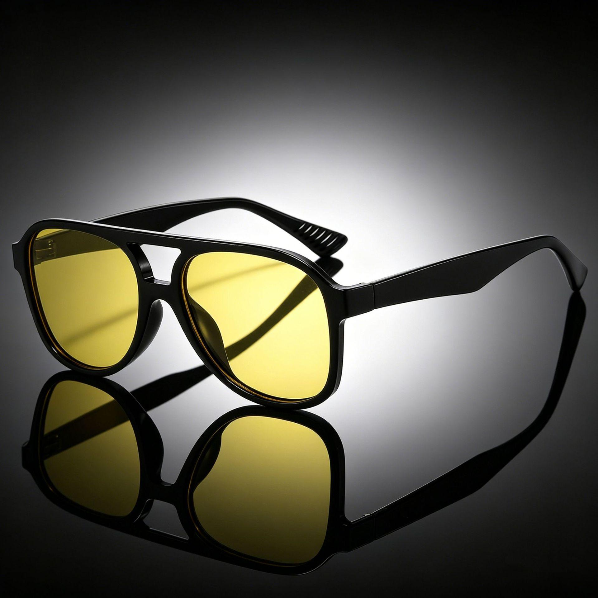 European Retro Leopard Print Double Bridge Unisex Sunglasses - Trendy Fashion for Driving Model 89308