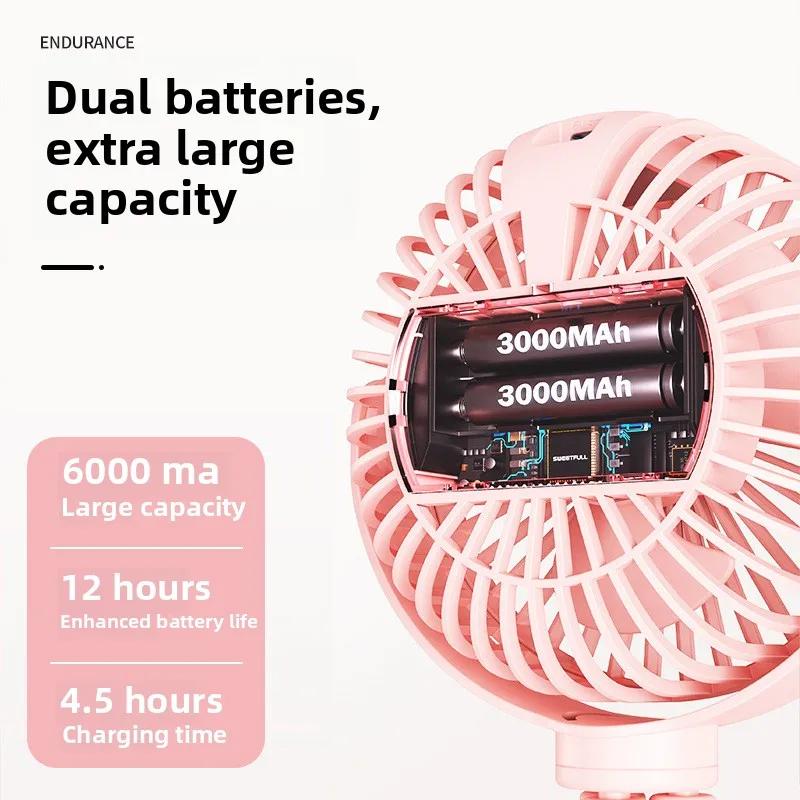 DurableStroller Fan Octopus USB Charging Hanging Folding Desktop Fan Mini Handheld Small Fan