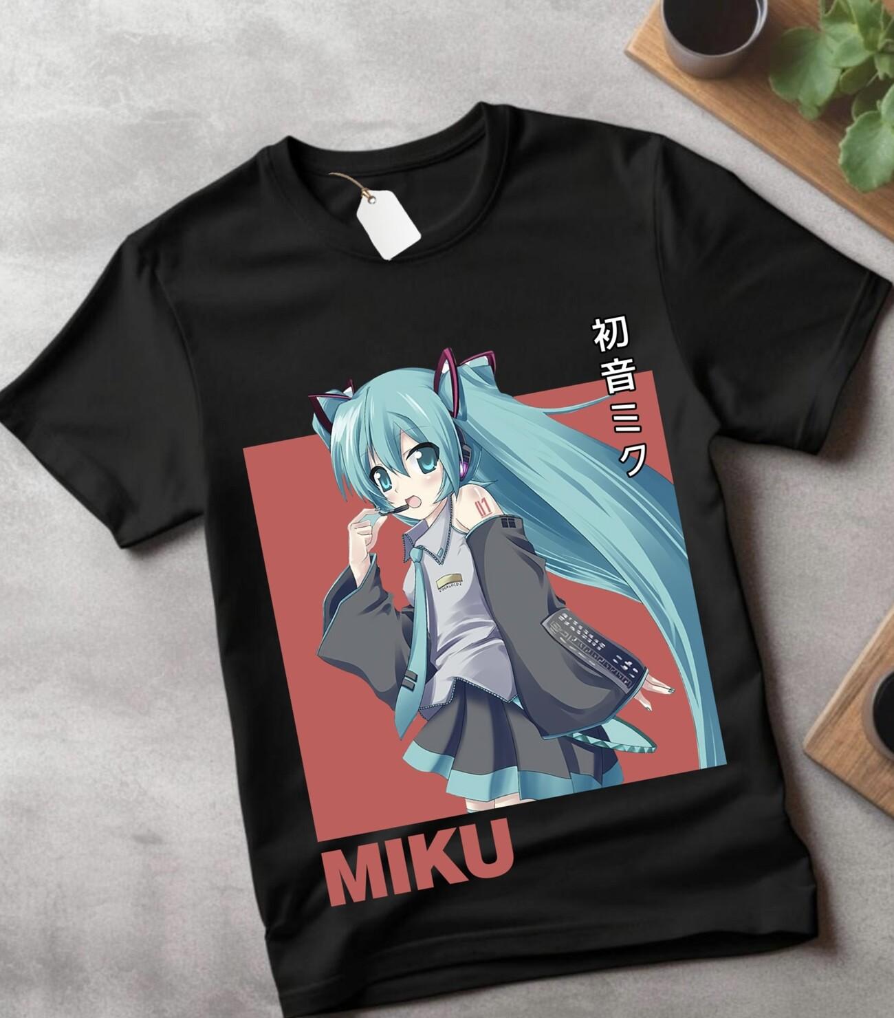 Футболка Хацунэ Мику Аниме Девушка Каваий Project Diva Vocaloid Футболка одежда подарок 4XL