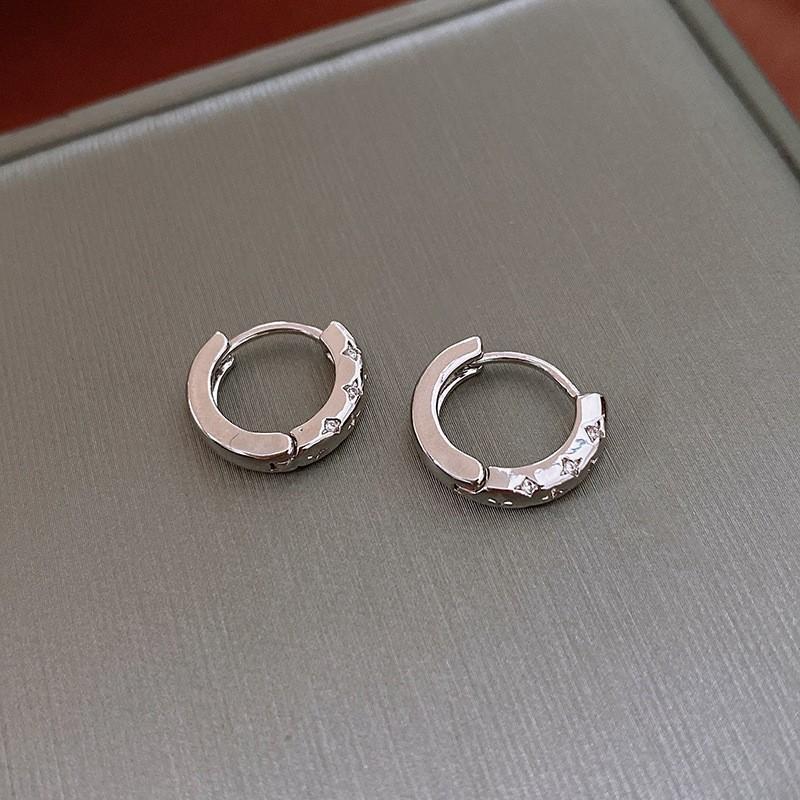 Planet Letter Silver Needle Earrings Niche Stud Earrings Light Luxury High Sense Versatile Earrings